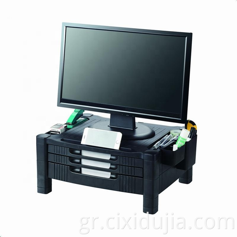 plastic monitor stand black